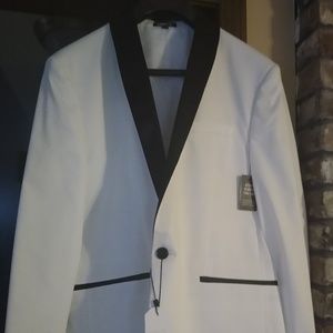 White & Black men's suit jacket